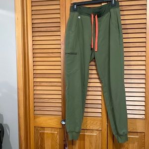 Dark Olive Green Zamora Scrub joggers